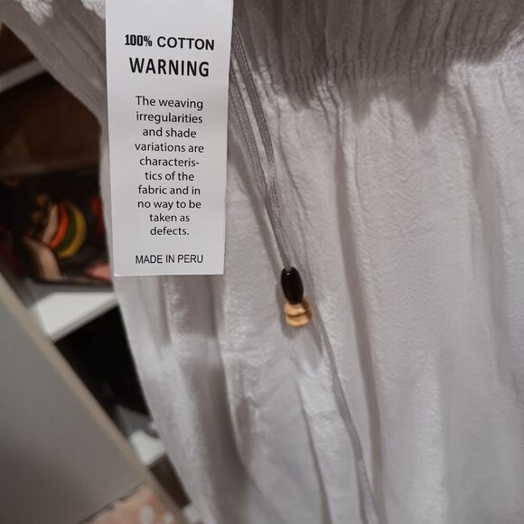 Zury white dress NWT  LG  100 cotton mid line - Picture 6 of 7